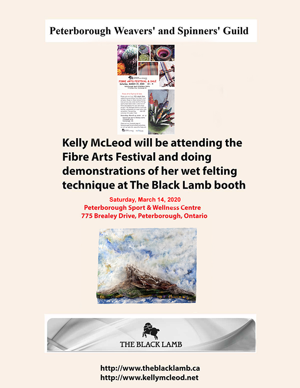 Kelly's Peterborough Fibre Arts Festival and Sale 2020 poster